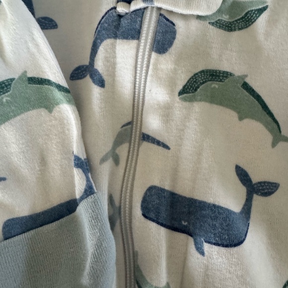 Cloud Island Blue and Gray Animal Print Footies - Picture 2 of 4